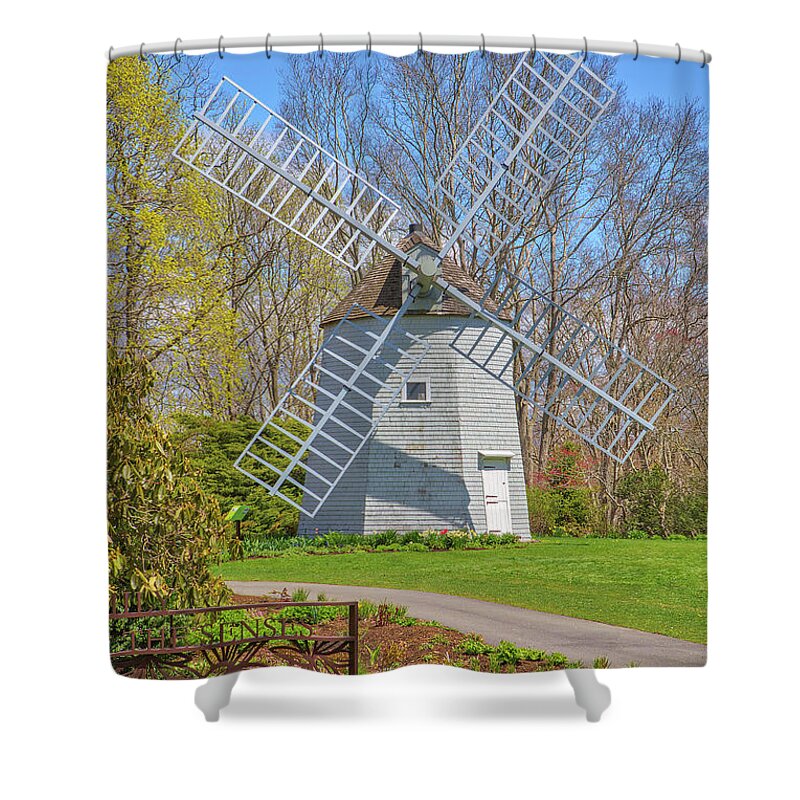 Cape Cod Shower Curtain featuring the photograph Old East Mill at the Heritage Museums and Gardens by Juergen Roth