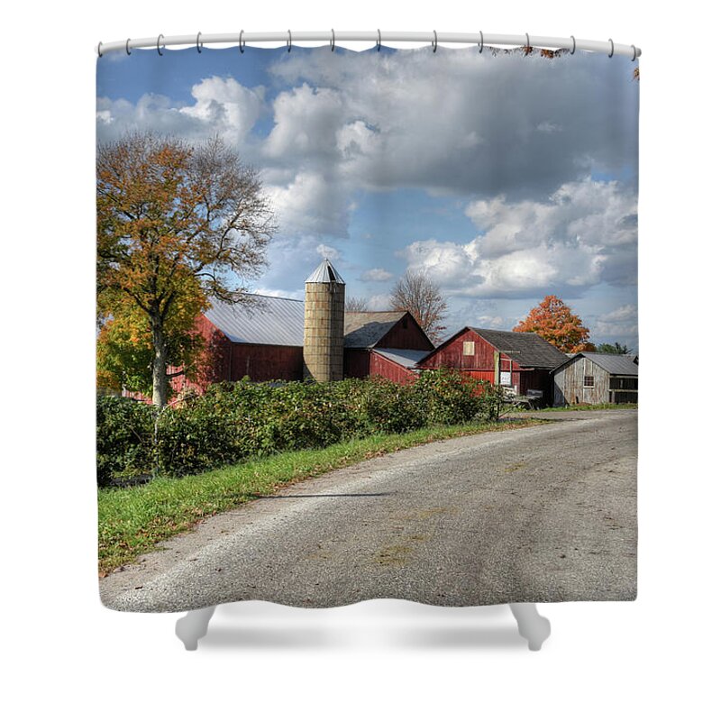 Farm Shower Curtain featuring the photograph Old Farm by Ann Bridges