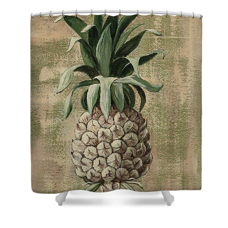 Pineapple Shower Curtain featuring the painting Old Fasion Pineapple 2 by Darice Machel McGuire
