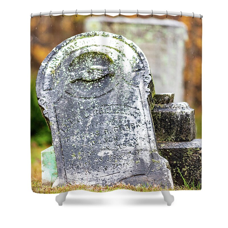 Cemetery Shower Curtain featuring the photograph Old Grave Stone by Amelia Pearn