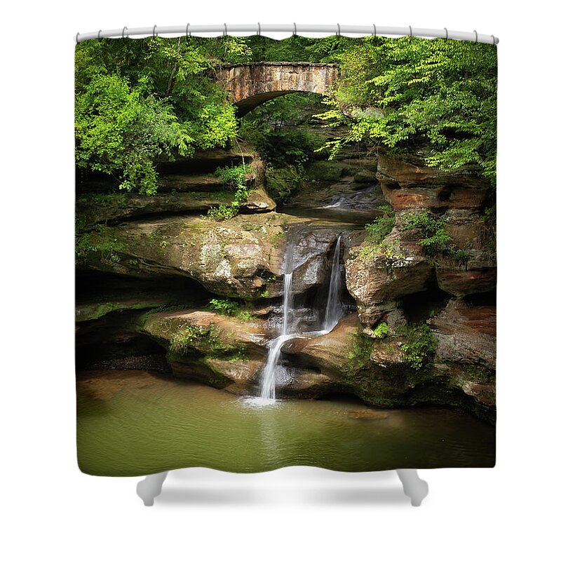 Hocking Hills Shower Curtain featuring the photograph Old Man's Cave by Rosette Doyle