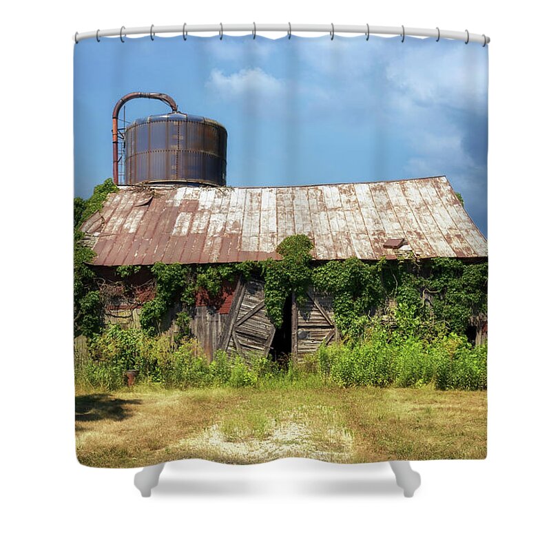 Barn Shower Curtain featuring the photograph Old Weathered Barn - Parke County, Indiana by Susan Rissi Tregoning