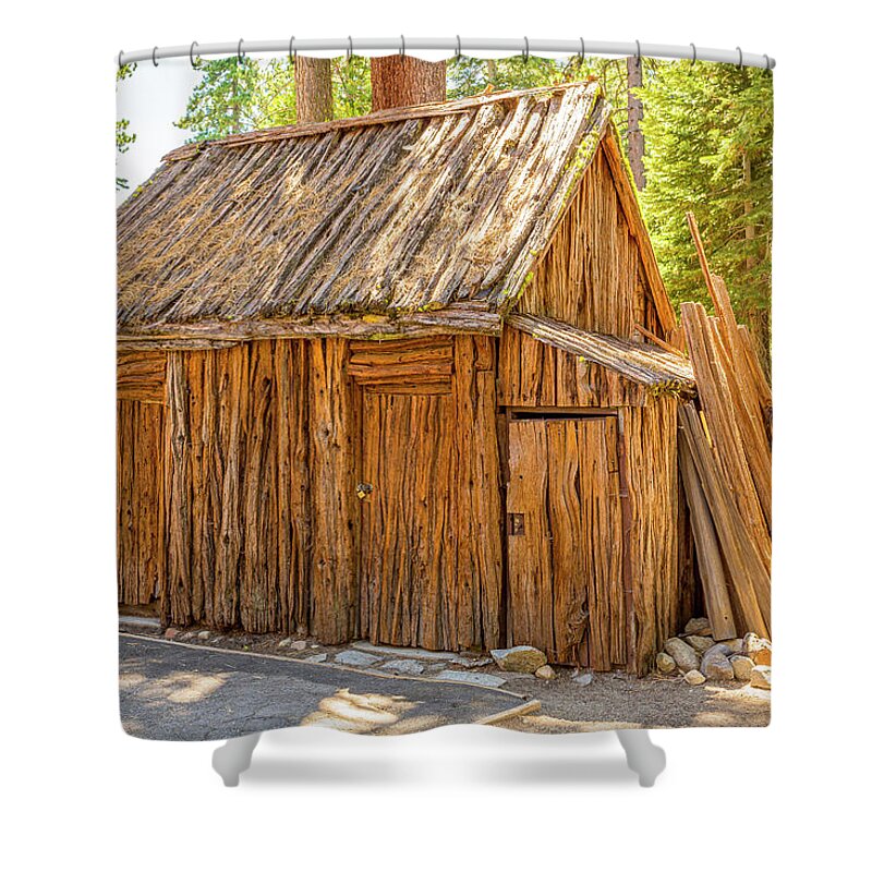 Shed Shower Curtain featuring the photograph Old Wooden Shed by Randy Bradley
