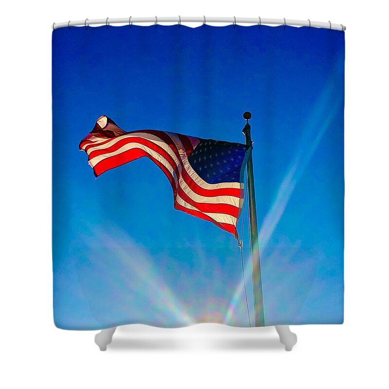 Flag Shower Curtain featuring the photograph Ole Glory by Michael Stothard