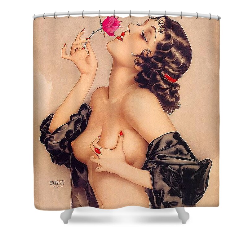 Americana Shower Curtain featuring the digital art Olive Thomas by Kim Kent
