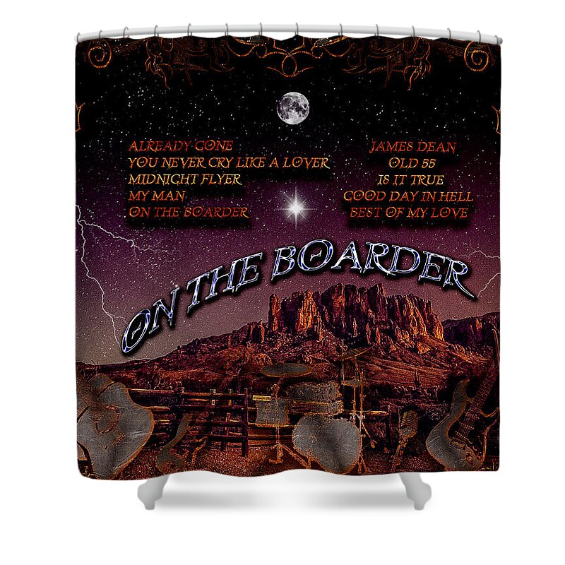 On The Border Shower Curtain featuring the digital art On The Border by Michael Damiani