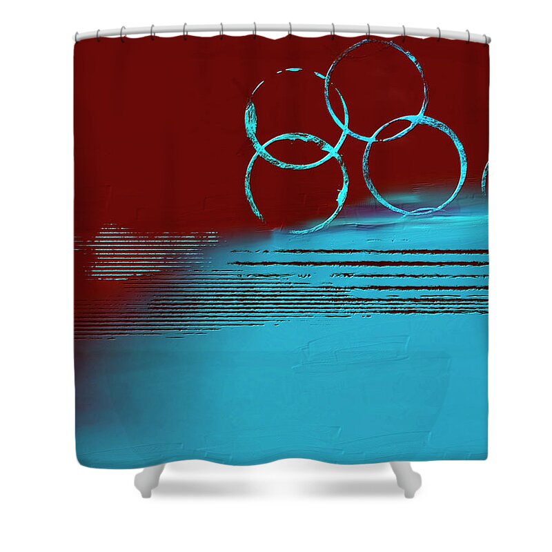 Abstract Shower Curtain featuring the digital art On the Edge by Marina Flournoy
