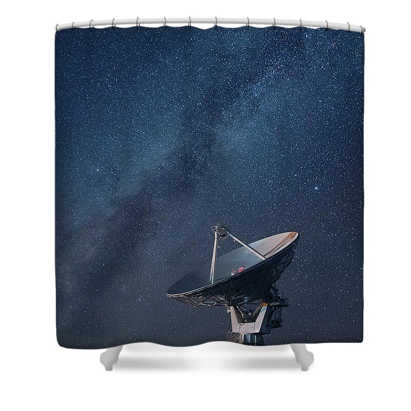 Array Shower Curtain featuring the photograph One Array and Milky Way by Art Cole