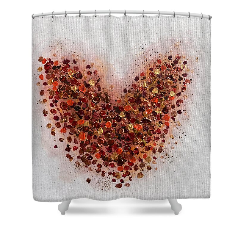 Heart Shower Curtain featuring the painting One Heart by Amanda Dagg