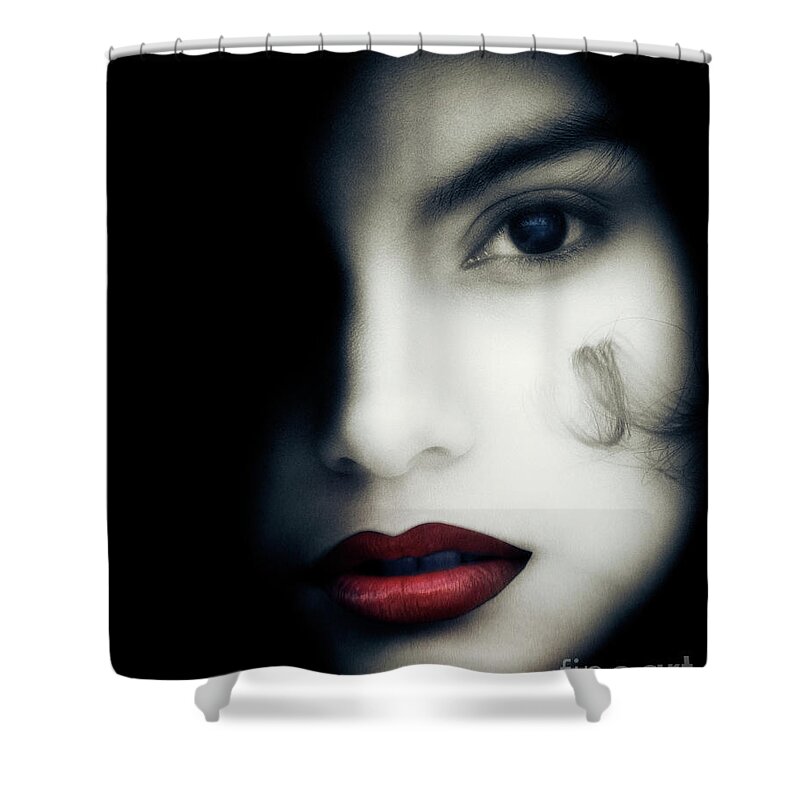 Nag817089g Shower Curtain featuring the photograph One Shade of Red by Edmund Nagele FRPS