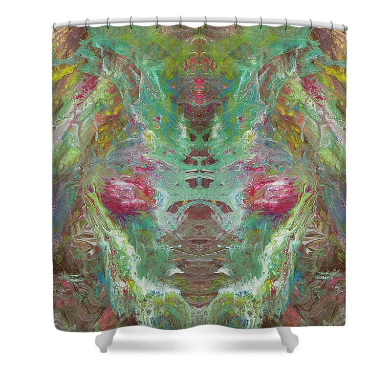 Fluid Art Shower Curtain featuring the painting One Vision by Tessa Evette