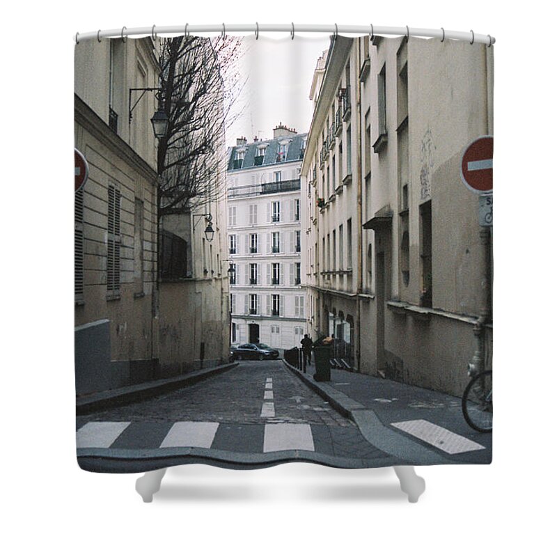 Street Shower Curtain featuring the photograph One way street by Barthelemy De Mazenod