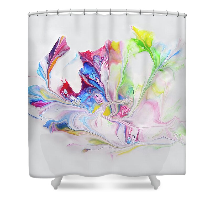 Light Colors Shower Curtain featuring the painting Opening by Deborah Erlandson