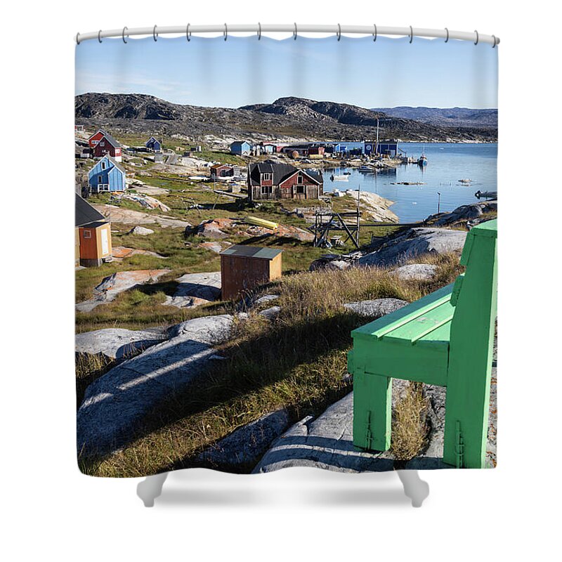 Oqaatsut Shower Curtain featuring the photograph Oqaatsut View From Above by Eva Lechner