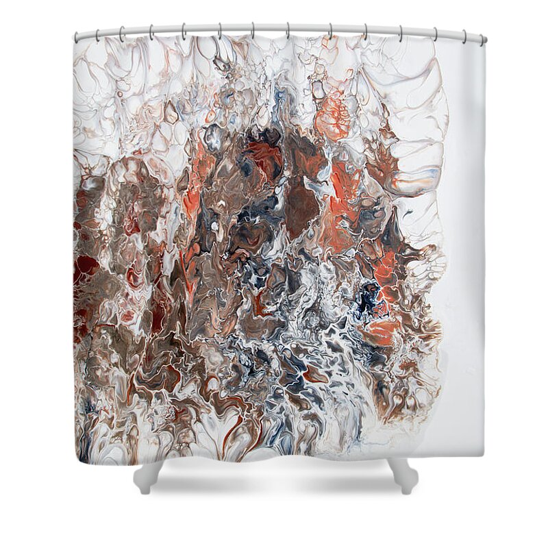 Orange Shower Curtain featuring the painting Orange Cloud 2 by Katrina Nixon