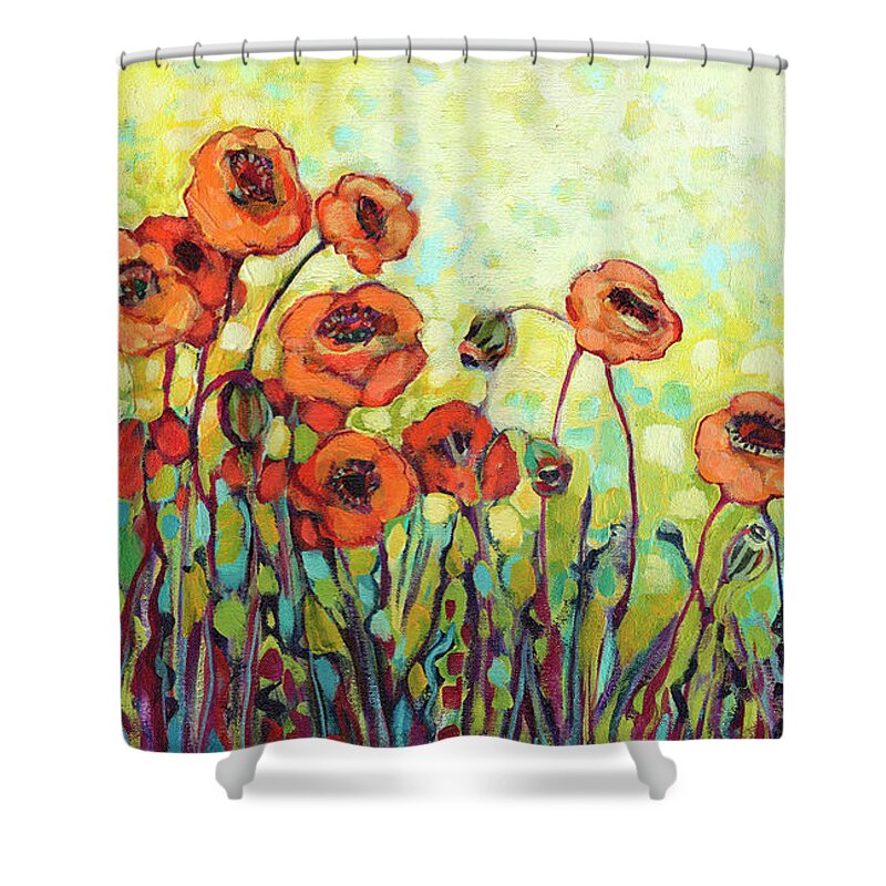 Orange Shower Curtain featuring the painting Orange Poppies by Jennifer Lommers