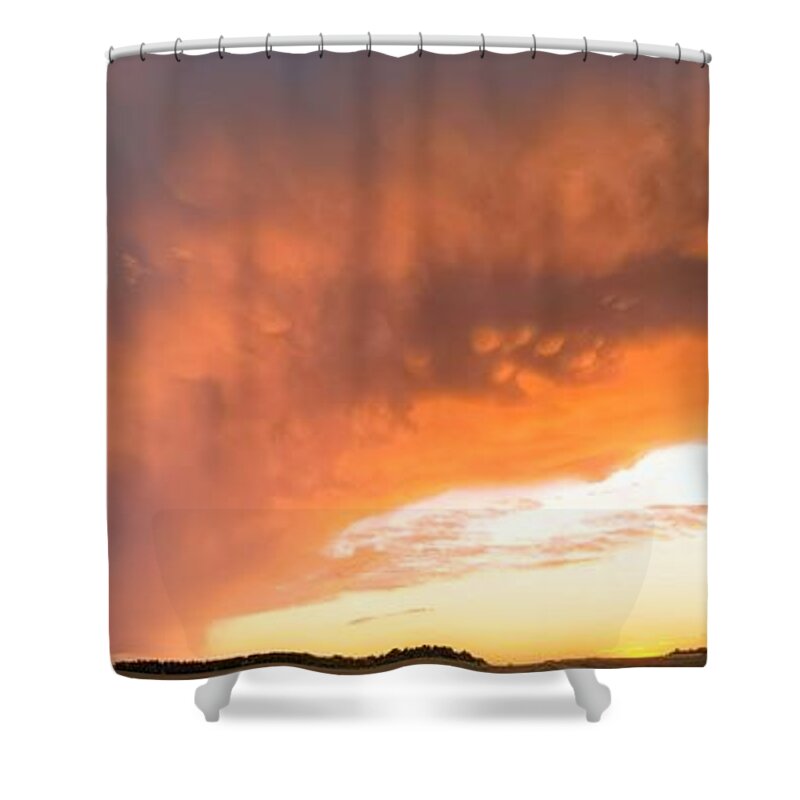 Sunset Shower Curtain featuring the photograph Orange sunset by Lisa Mutch