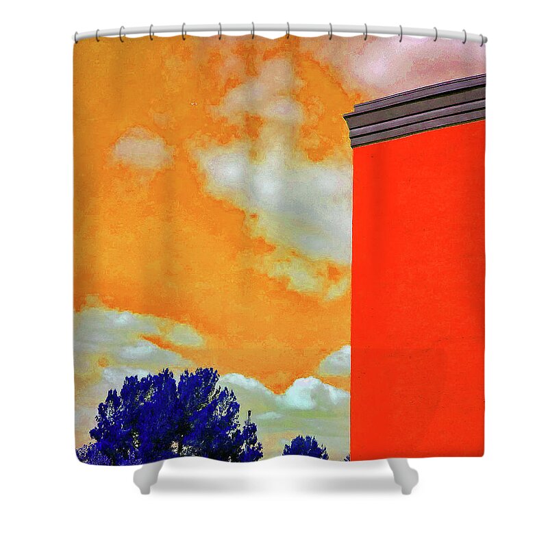 Architecture Shower Curtain featuring the photograph Orange Sky by Andrew Lawrence