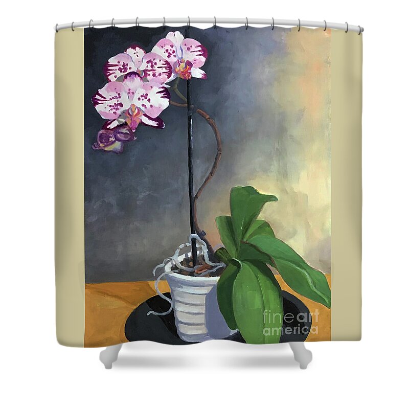 Orchid Shower Curtain featuring the painting Orchid Linda Boyd by Anne Marie Brown