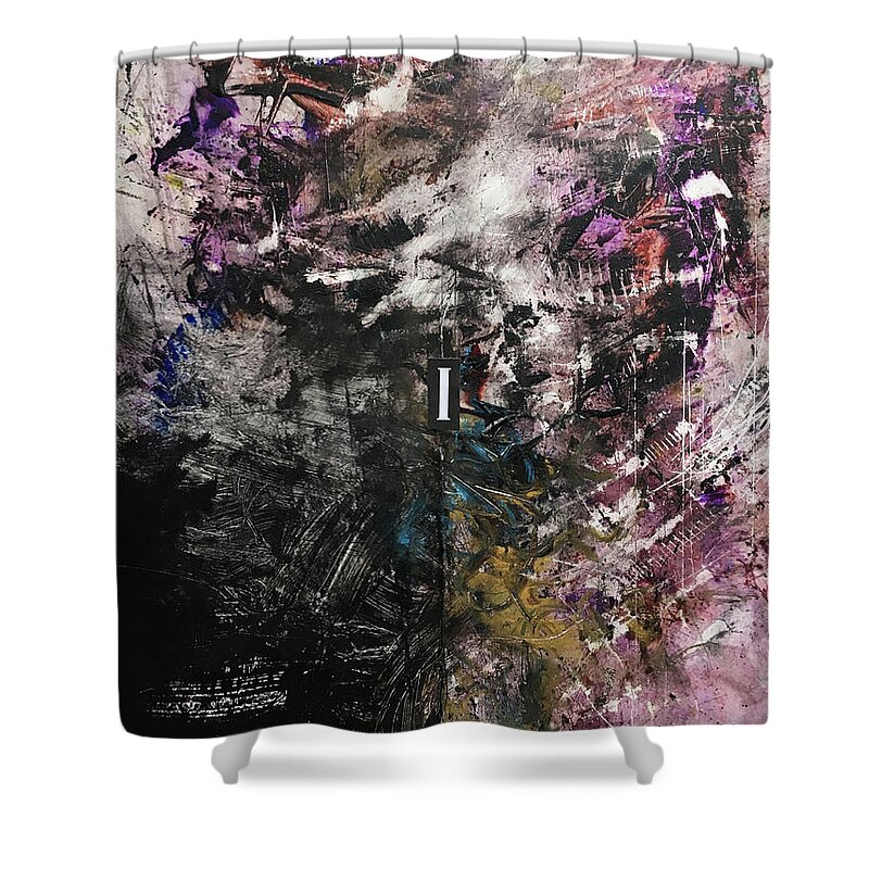 Abstract Art Shower Curtain featuring the painting Orchid Vow, Hidden Spring by Rodney Frederickson