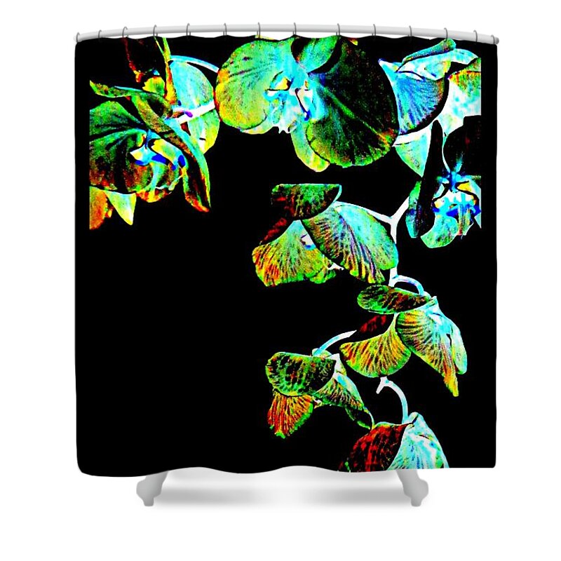 Orchids Fantasy Shower Curtain featuring the digital art Orchids - A Fantasy by VIVA Anderson