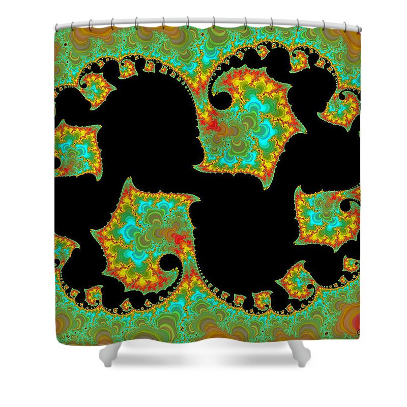 Abstract Shower Curtain featuring the photograph Ornament on Black Background - Abstract by Barbara Zahno