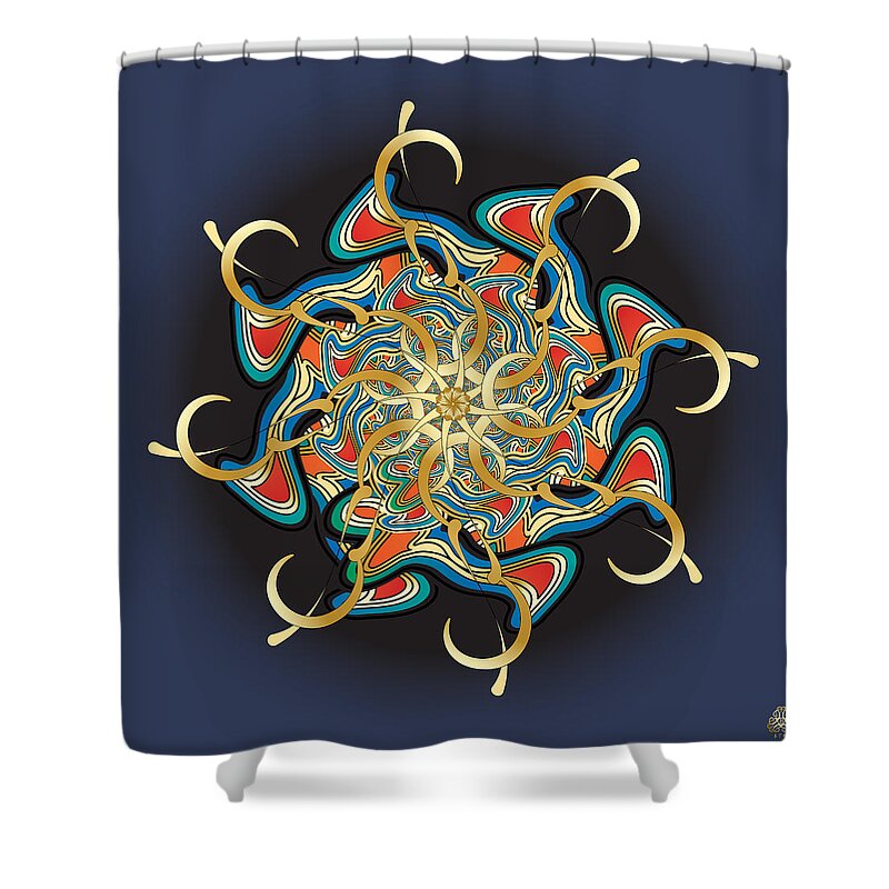 Mandala Graphic Design Shower Curtain featuring the digital art Ornativo Vero Circulus No 4231 by Alan Bennington