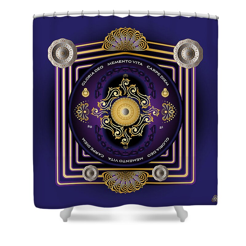 Mandala Graphic Design Shower Curtain featuring the digital art Ornativo Vero Circulus No 4236 by Alan Bennington