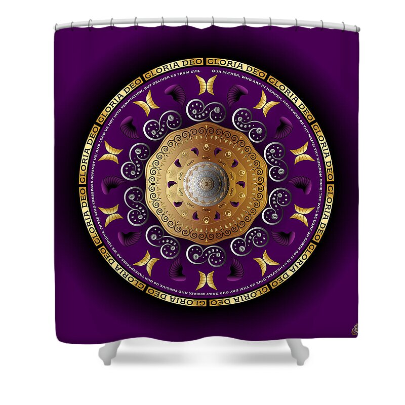 Mandala Graphic Design Shower Curtain featuring the digital art Ornativo Vero Circulus No 4240 by Alan Bennington