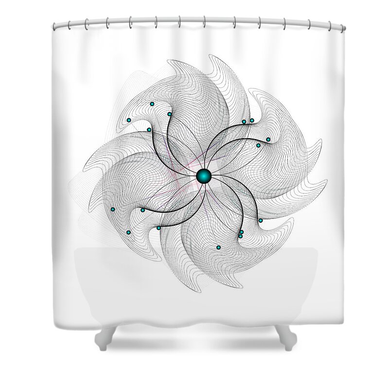 Abstract Mandala Shower Curtain featuring the digital art Ornativo Vero Circulus No 4253 by Alan Bennington