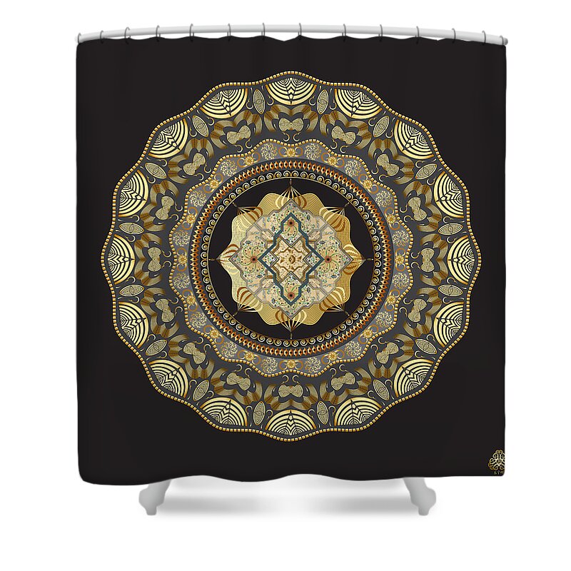 Mandala Graphic Design Shower Curtain featuring the digital art Ornativo Vero Circulus No 4278 by Alan Bennington