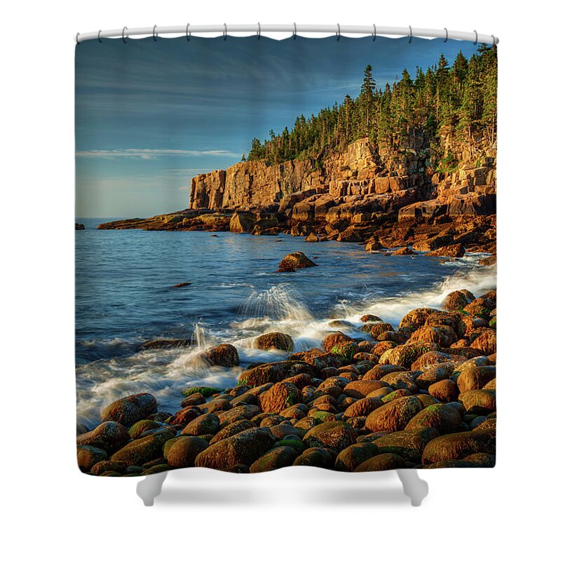 Acadia Shower Curtain featuring the photograph Otter Cliff 2461 by Greg Hartford