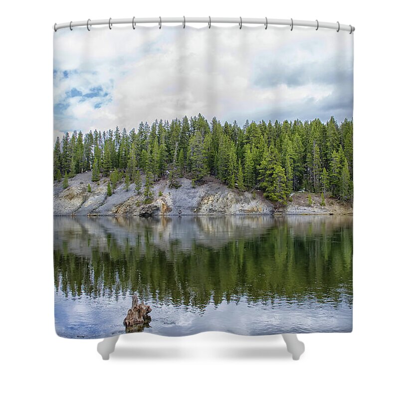 Yellowstone Shower Curtain featuring the photograph Otter Creek Reflection by CR Courson