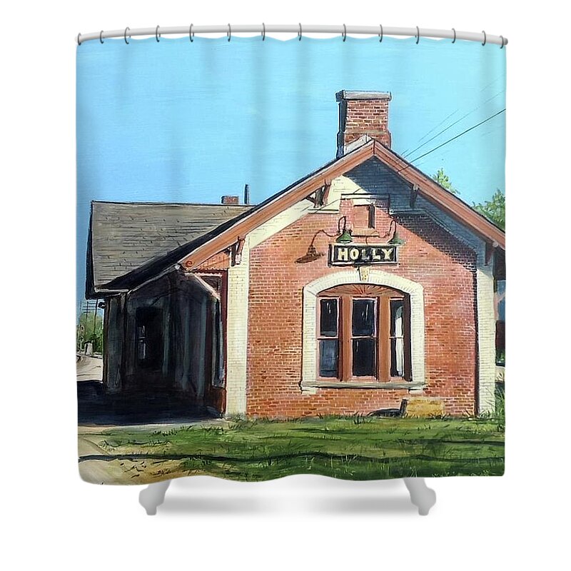 Depot Shower Curtain featuring the painting Our Time by William Brody