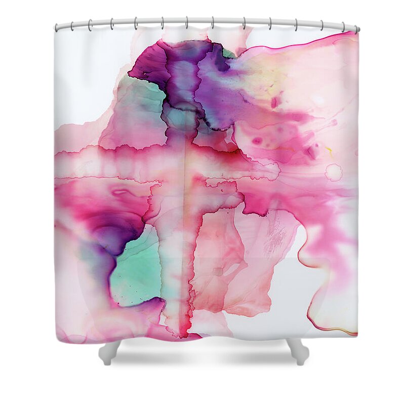 Alcohol Shower Curtain featuring the painting Out of Chaos by KC Pollak