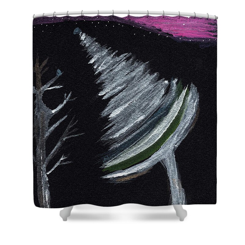 Winter Shower Curtain featuring the painting Out on a Winter Night by Bentley Davis