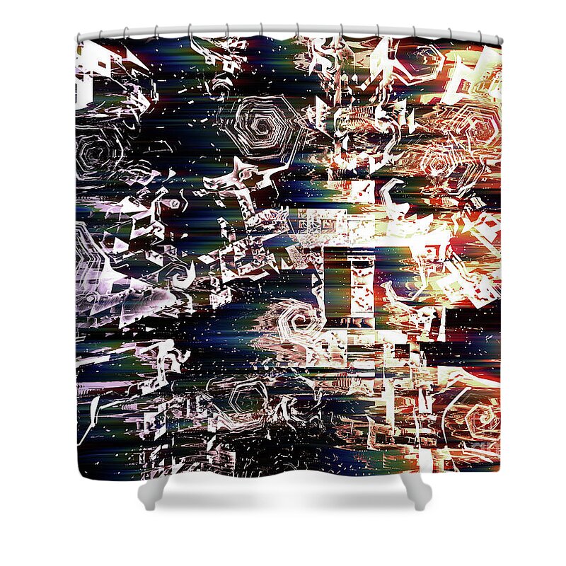 Space Shower Curtain featuring the digital art Outer Atmosphere by Phil Perkins