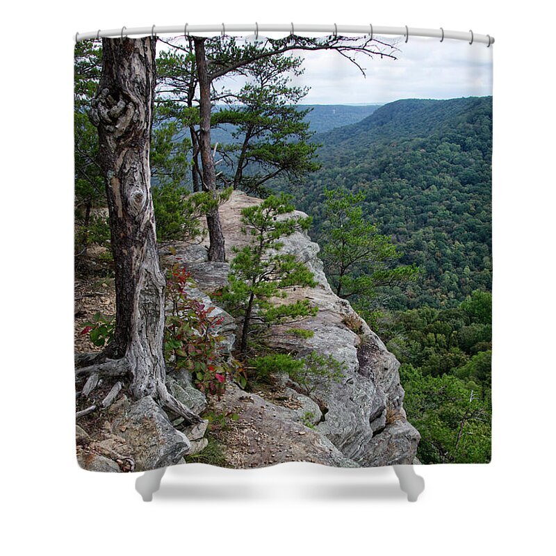 Hike Shower Curtain featuring the photograph Overcast Overlook 3 by Phil Perkins