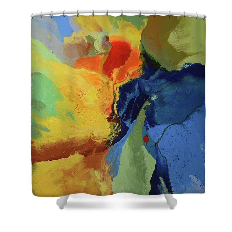  Shower Curtain featuring the painting Overcome by Linda Bailey