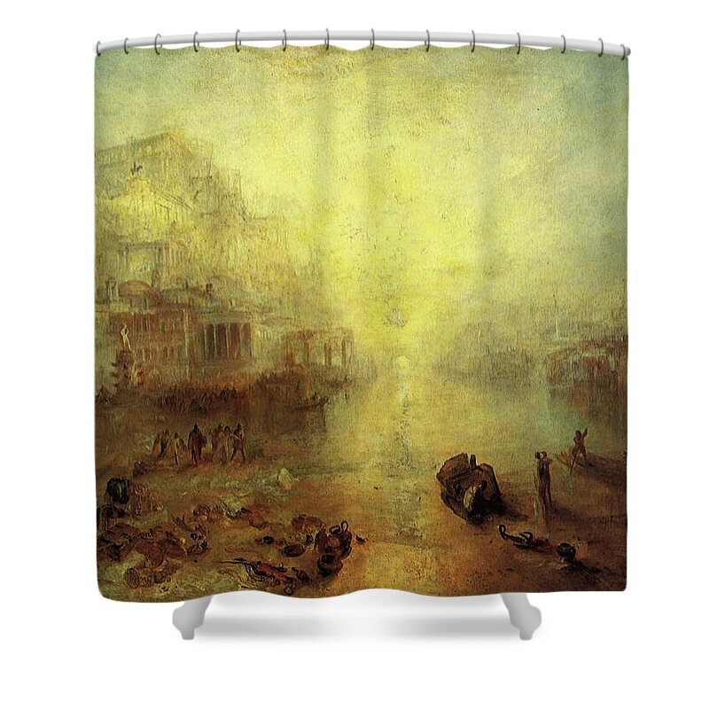 Ovid Shower Curtain featuring the painting Ovid Banished from Rome by Joseph Mallord William Turner