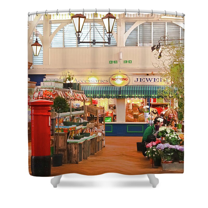 Oxford Shower Curtain featuring the photograph Oxford's Covered Market by Terri Waters
