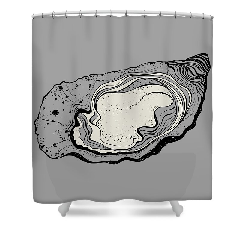 Animal Shower Curtain featuring the painting Oyster White by Tony Rubino