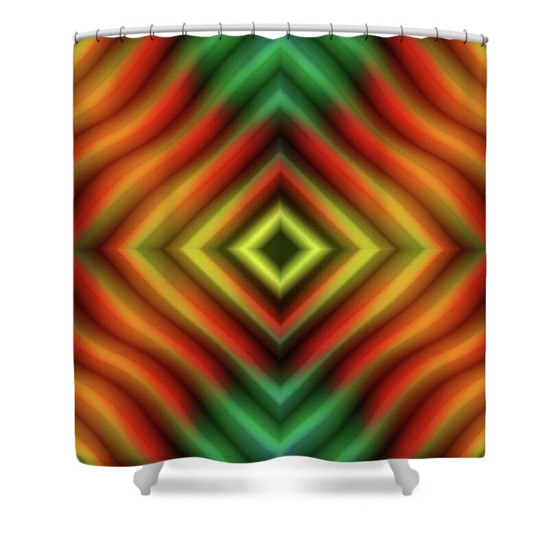 Colorful Abstract Shower Curtain featuring the digital art P C Abstract 41 by Mike McGlothlen