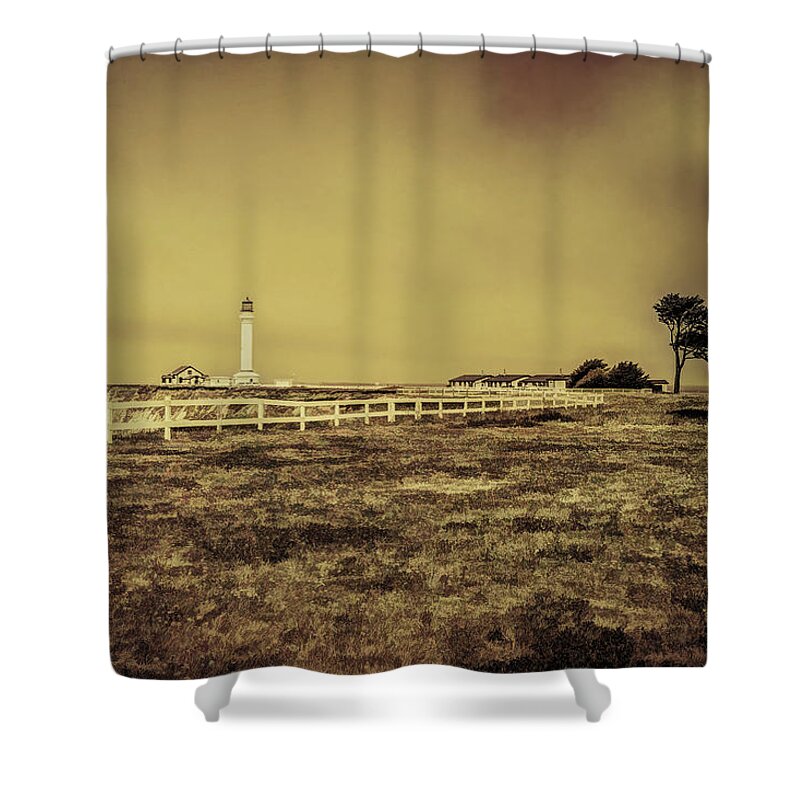 America Shower Curtain featuring the photograph California Lighthouse by Maria Coulson