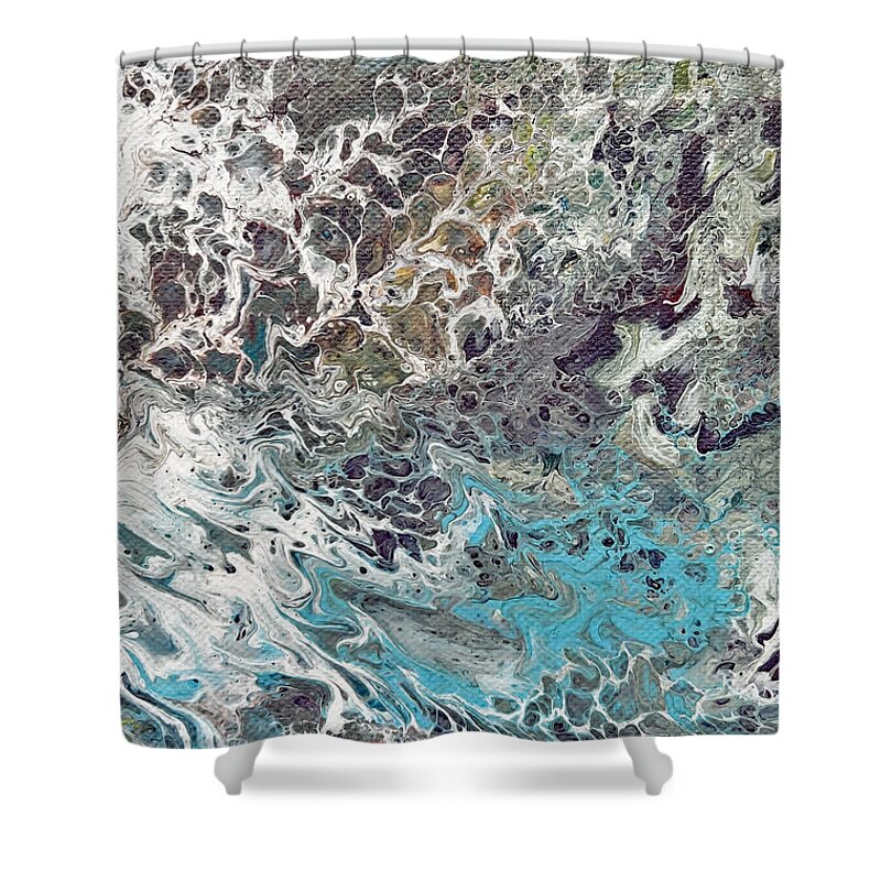 Abstract Shower Curtain featuring the painting P1- Earth View by Jason Williamson