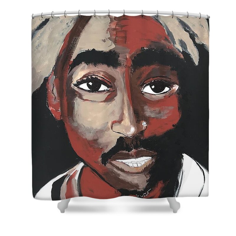  Shower Curtain featuring the painting Pac by Angie ONeal