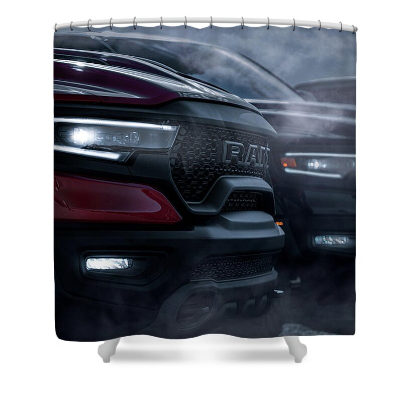 Ram Shower Curtain featuring the photograph Pack Hunters by David Whitaker Visuals