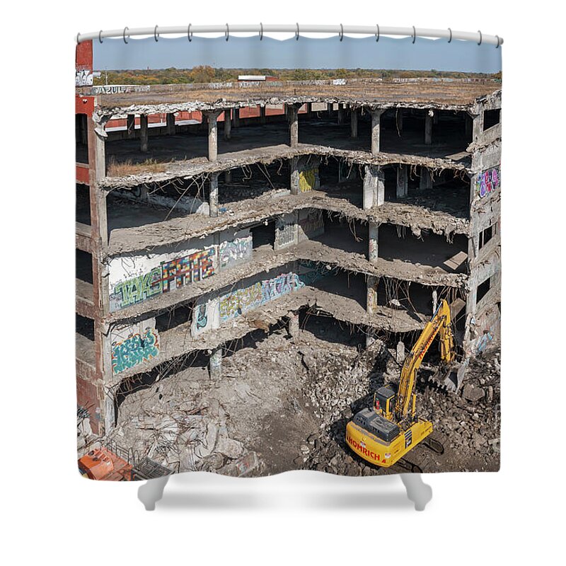 Packard Shower Curtain featuring the photograph Packard Plant Demolition by Jim West