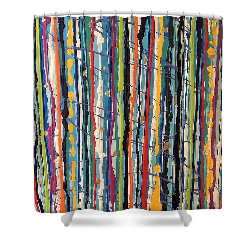 Abstracts Shower Curtain featuring the painting Paint Splash by Debora Sanders