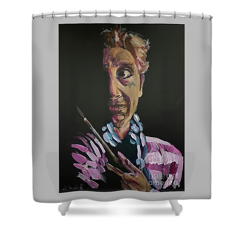 Oilpaint Ochres Shower Curtain featuring the mixed media Painter Volume 2 by Ciet Friethoff